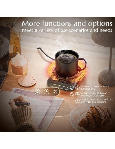 Calentador de Tazas Ljusved M356 con Taza Incluida 5 Temperaturas