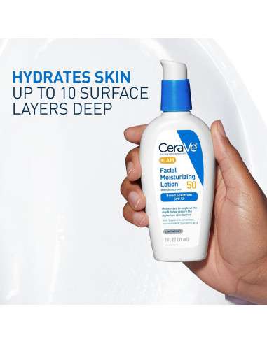 CeraVe Loción Hidratante Facial AM SPF 50 85g - No Graso