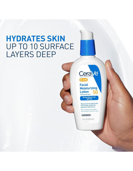 CeraVe Loción Hidratante Facial AM SPF 50 85g - No Graso