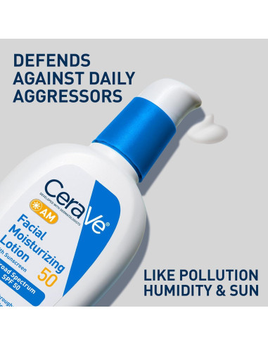 CeraVe Loción Hidratante Facial AM SPF 50 85g - No Graso