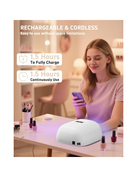 Lámpara UV LED Meremit 72W Recargable para Uñas con Sensor Lámpara UV LED Meremit 72W Recargable para Uñas con Sensor
