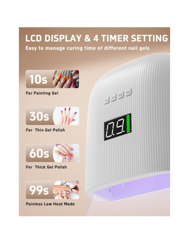 Lámpara UV LED Meremit 72W Recargable para Uñas con Sensor