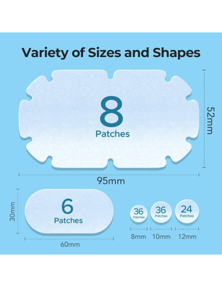 Parches para Acné Corporal TKTK XXL - 110 Unidades, 5 Tamaños Parches para Acné Corporal TKTK XXL - 110 Unidades, 5 Tamaños