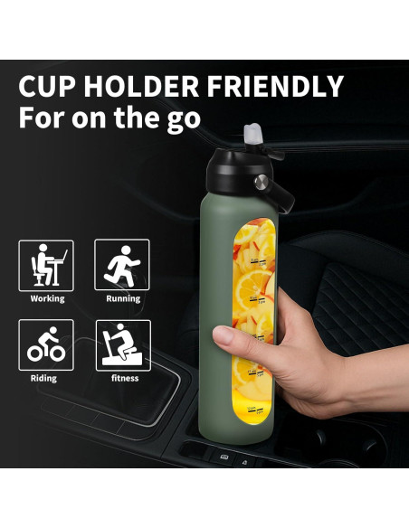 Botella de Agua de Vidrio Sierozur 1 Litro con 2 Tapas