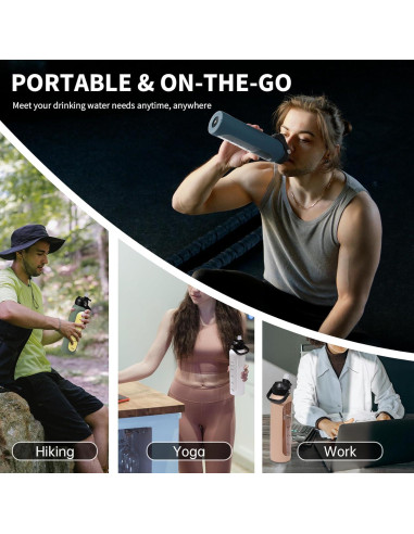 Botella de Agua de Vidrio Sierozur 1 Litro con 2 Tapas