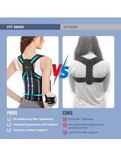 Corrector de Postura Fit Geno Unisex Mediano Ajustable Alivio Dolor 2