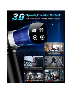 Pistola de Masaje CAMEFER Eléctrica 30 Velocidades 6 Accesorios 2