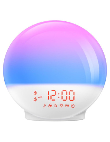 Despertador Luz de Amanecer RICIAL 10,000 Lux con Ruido Blanco