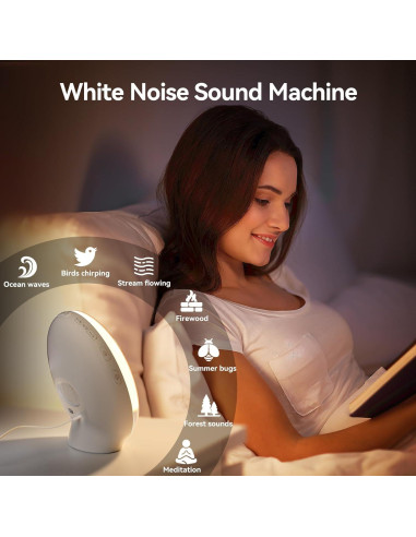 Despertador Luz de Amanecer RICIAL 10,000 Lux con Ruido Blanco