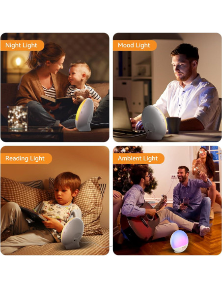 Despertador Luz de Amanecer RICIAL 10,000 Lux con Ruido Blanco