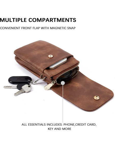 Bolsa Cruzada Pequeña BOSTANTEN de Cuero Vegano para Mujeres