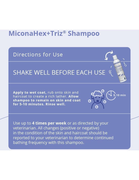 Champú Dechra MiconaHex+Triz 226g para Perros, Gatos y Caballos
