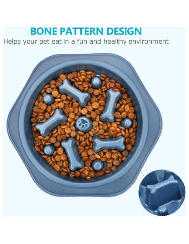 Cuenco Antiahogo para Perros UPSKY 22.86cm Azul Alimentación Lenta