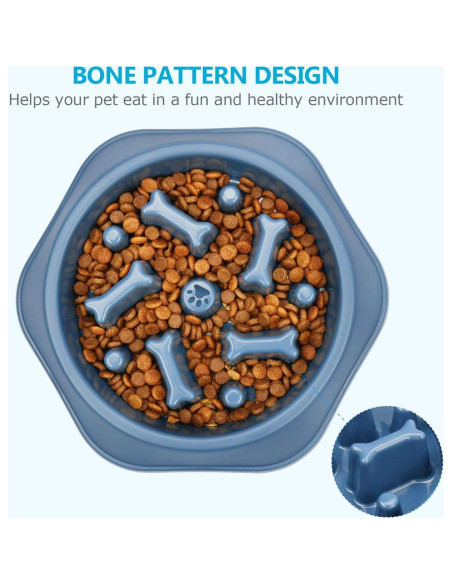 Cuenco Antiahogo para Perros UPSKY 22.86cm Azul Alimentación Lenta