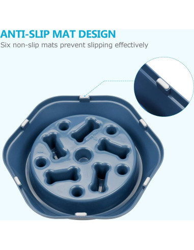 Cuenco Antiahogo para Perros UPSKY 22.86cm Azul Alimentación Lenta