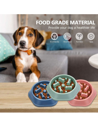 Cuenco Antiahogo para Perros UPSKY 22.86cm Azul Alimentación Lenta