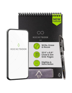 Bloc de Notas Inteligente Rocketbook Flip 15.24x22.35 cm Negro