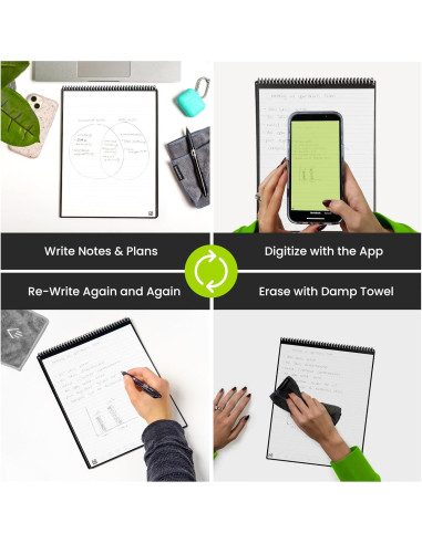 Bloc de Notas Inteligente Rocketbook Flip 15.24x22.35 cm Negro