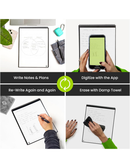 Bloc de Notas Inteligente Rocketbook Flip 15.24x22.35 cm Negro