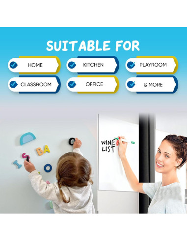 Papel de Pizarra Blanca Magnética YOUNGJQ 99x46 cm Autoadhesivo