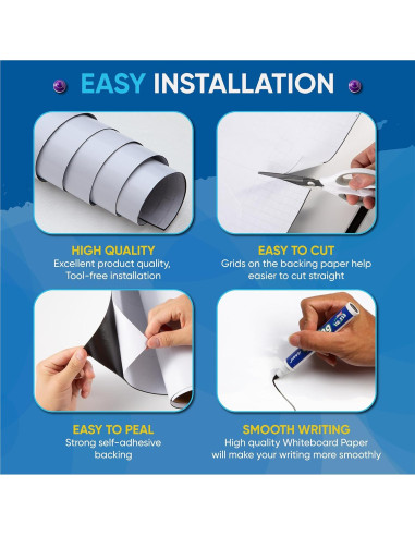 Papel de Pizarra Blanca Magnética YOUNGJQ 99x46 cm Autoadhesivo