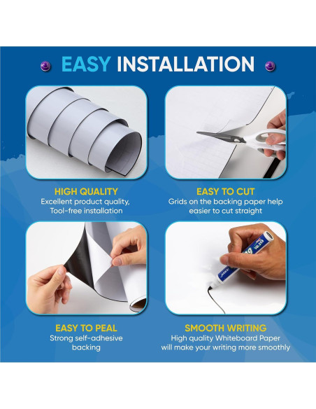 Papel de Pizarra Blanca Magnética YOUNGJQ 99x46 cm Autoadhesivo