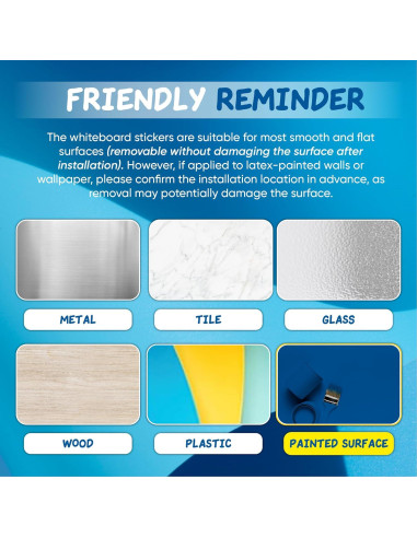 Papel de Pizarra Blanca Magnética YOUNGJQ 99x46 cm Autoadhesivo