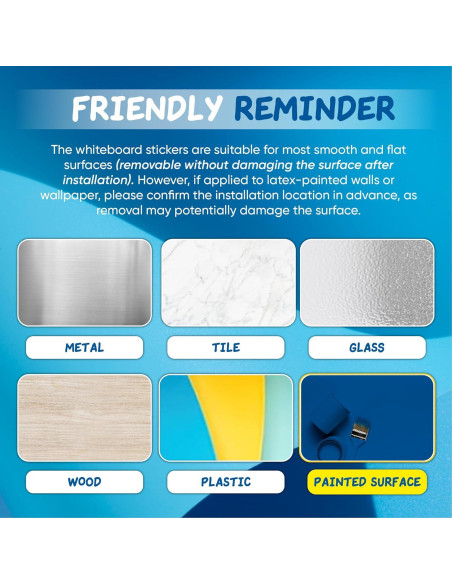 Papel de Pizarra Blanca Magnética YOUNGJQ 99x46 cm Autoadhesivo
