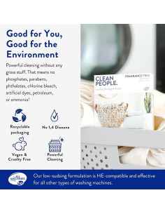 Hojas de detergente para ropa The Clean People 192 unidades 2
