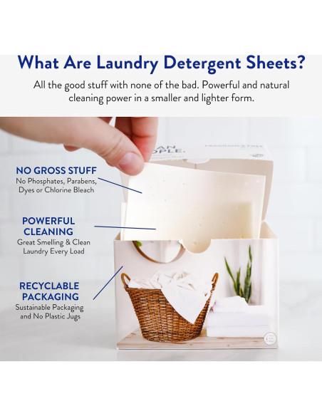 Hojas de detergente para ropa The Clean People 192 unidades