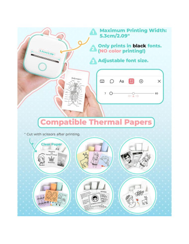 Impresora de Etiquetas Memoking T02 Mini Portátil Bluetooth