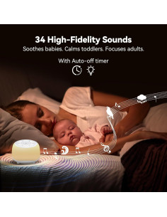 Máquina de Sonido Blanco HEYAXA con Luz Nocturna 34 Sonidos 2