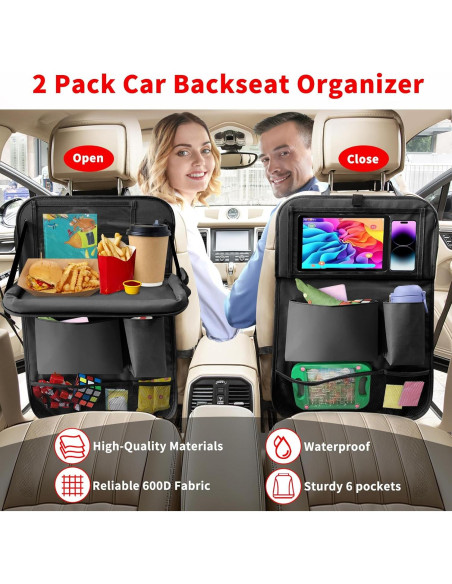 Organizador de Asiento Trasero Etre Jeune 2 Paquete Negro Organizador de Asiento Trasero Etre Jeune 2 Paquete Negro