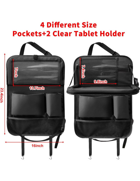 Organizador de Asiento Trasero Etre Jeune 2 Paquete Negro Organizador de Asiento Trasero Etre Jeune 2 Paquete Negro