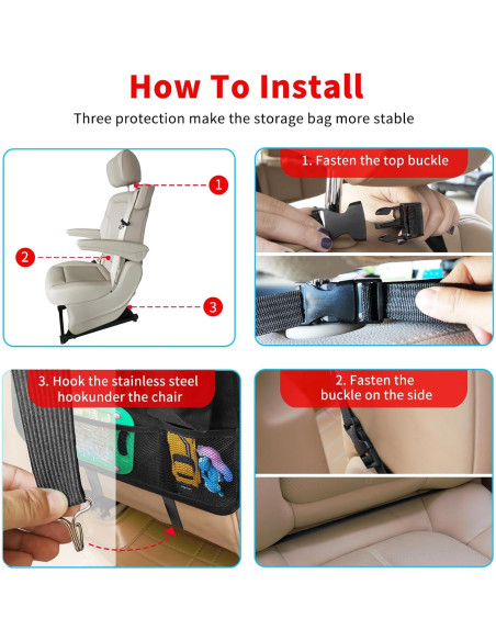 Organizador de Asiento Trasero Etre Jeune 2 Paquete Negro Organizador de Asiento Trasero Etre Jeune 2 Paquete Negro