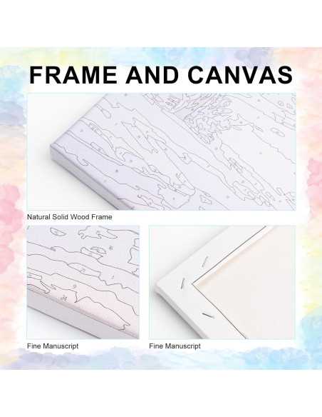 Kit de Pintura por Números Enmarcado Yezavesu 25.4x25.4 cm