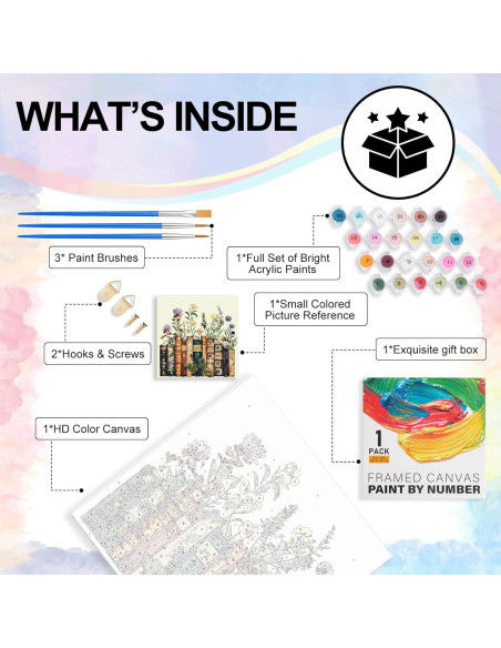 Kit de Pintura por Números Enmarcado Yezavesu 25.4x25.4 cm