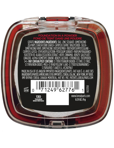 Base en Polvo L'Oreal Paris Infallible 24H Beige Verdadero 8.8 g