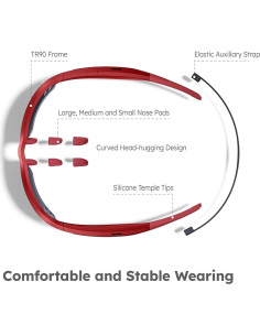 Gafas Inteligentes SANGSTRE Audio Deportivas UV400 Rojo 2