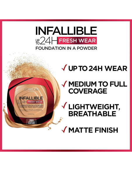 Base en Polvo L'Oreal Paris Infallible 24H Beige Verdadero 8.8 g