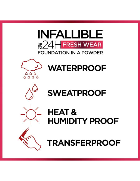 Base en Polvo L'Oreal Paris Infallible 24H Beige Verdadero 8.8 g