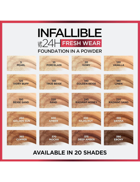 Base en Polvo L'Oreal Paris Infallible 24H Beige Verdadero 8.8 g