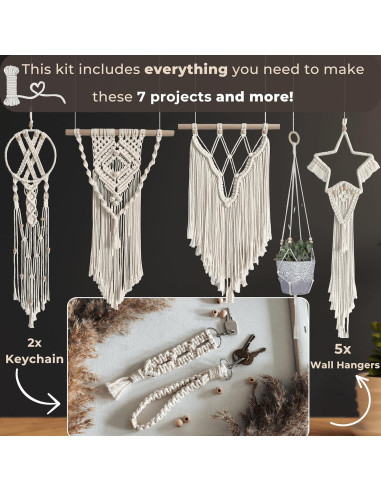 Kit de Macramé MIGO Creates para Principiantes - 112 Piezas