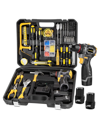 Kit de Taladro Inalámbrico QUDODO 120PCS 18V Sin Escobillas