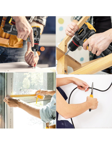 Kit de Taladro Inalámbrico QUDODO 120PCS 18V Sin Escobillas