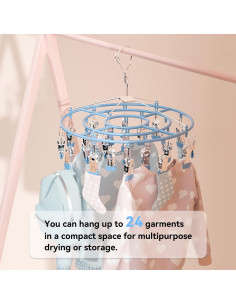 Estante para Secar Ropa Funamily de Acero Inoxidable 24 Clips 2