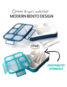 Caja Bento Kinsho Grande 6 Compartimentos Azul Marino 2