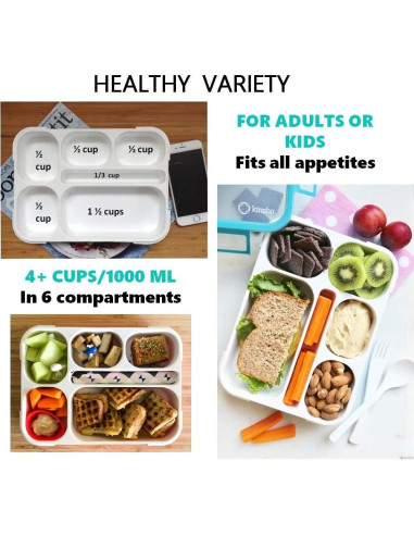 Caja Bento Kinsho Grande 6 Compartimentos Azul Marino