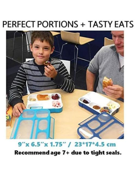 Caja Bento Kinsho Grande 6 Compartimentos Azul Marino