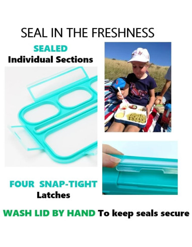 Caja Bento Kinsho Grande 6 Compartimentos Azul Marino